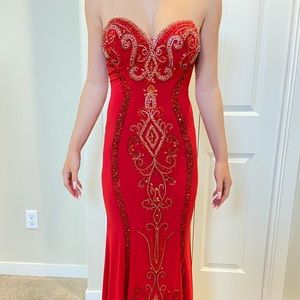 Beautiful Red JVN sequence dress by Jovani